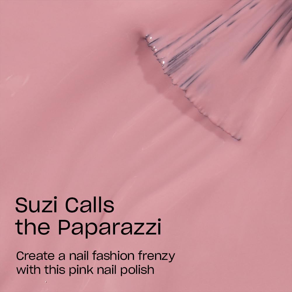 Close-up of OPI Suzi Calls the Paparazzi nail polish brush