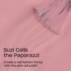 Close-up of OPI Suzi Calls the Paparazzi nail polish brush