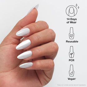 Close-up of OPI xPRESS/ON Glass Slipper nail tips in various sizes
