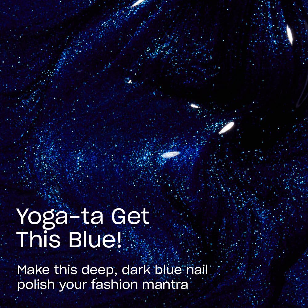 Close-up of OPI Yoga-ta Get This Blue! bottle