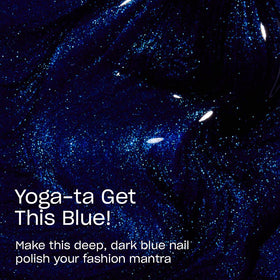 Close-up of OPI Yoga-ta Get This Blue! bottle