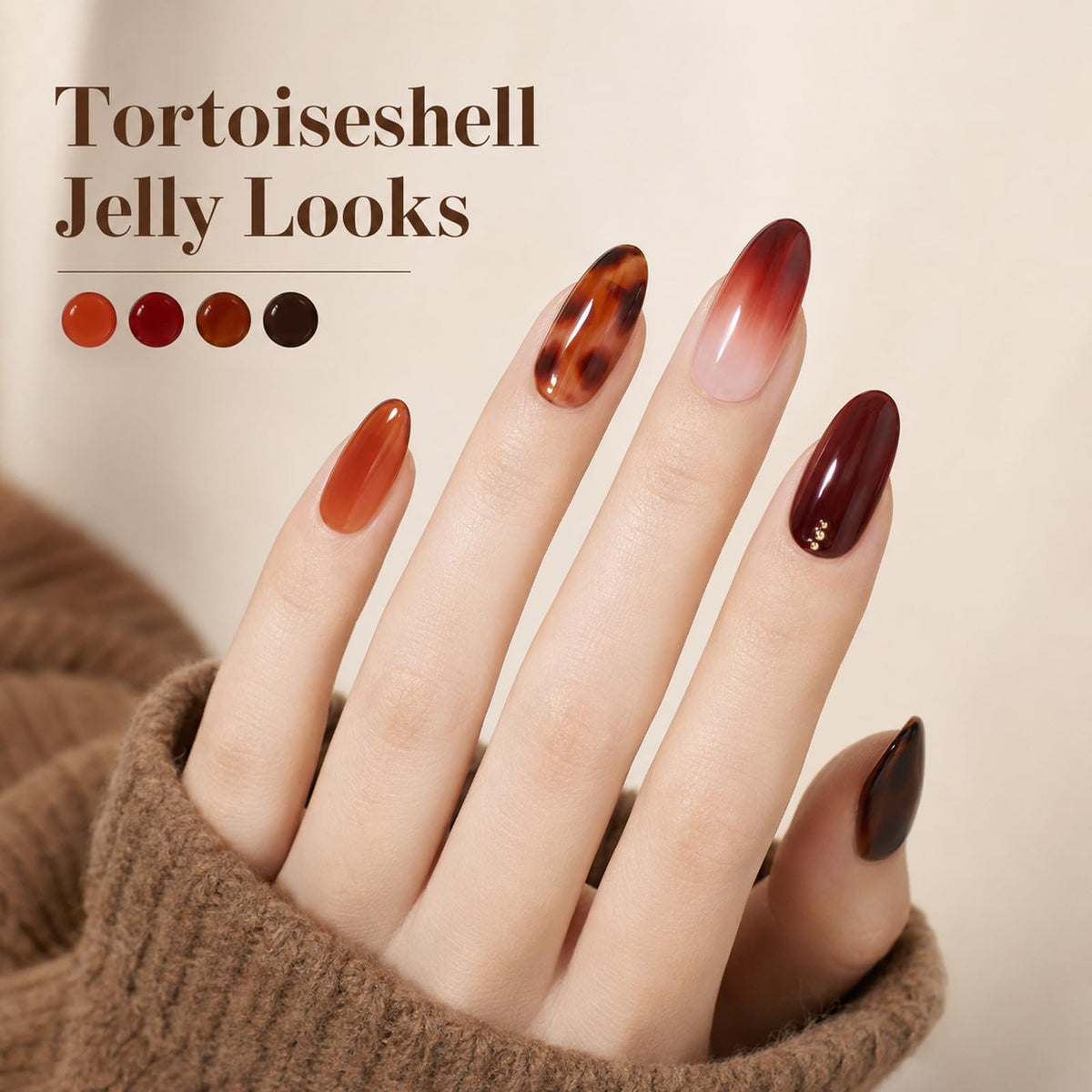 Close-up of orange jelly gel nail polish from Beetles
