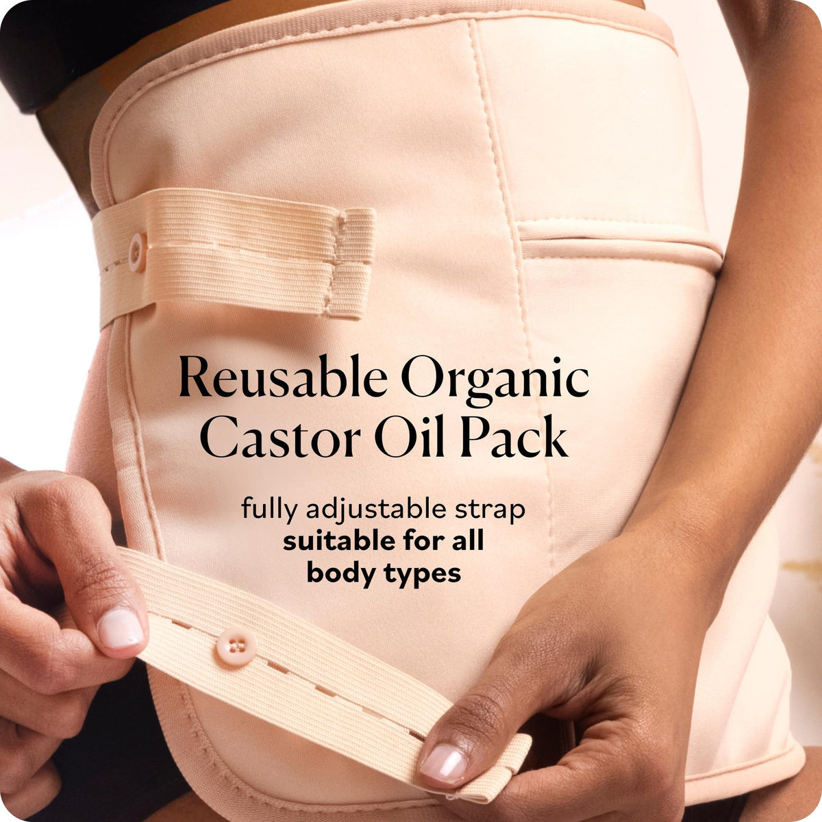 Close-up of organic castor oil pack wraps