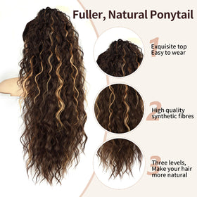 Close-up of ORSUNCER Ponytail Extension claw clip