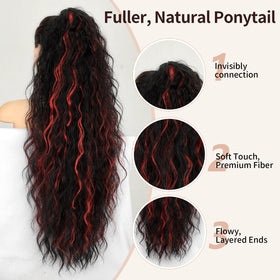Close-up of ORSUNCER ponytail extension claw clip