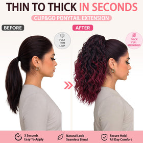 Close-up of ORSUNCER Ponytail Extension claw clip