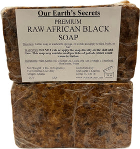 Close-up of Our Earth's Secrets Raw African Black Soap texture