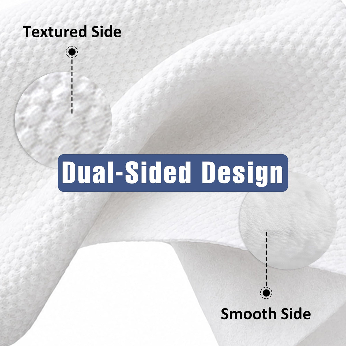 Close-up of Ourmed Life Disposable Face Towels showing plush pearl pattern