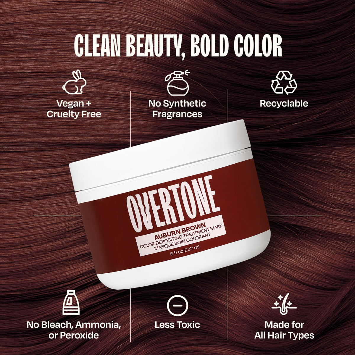 Close-up of oVertone Hair Mask texture on a hand
