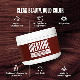 Close-up of oVertone Hair Mask texture on a hand