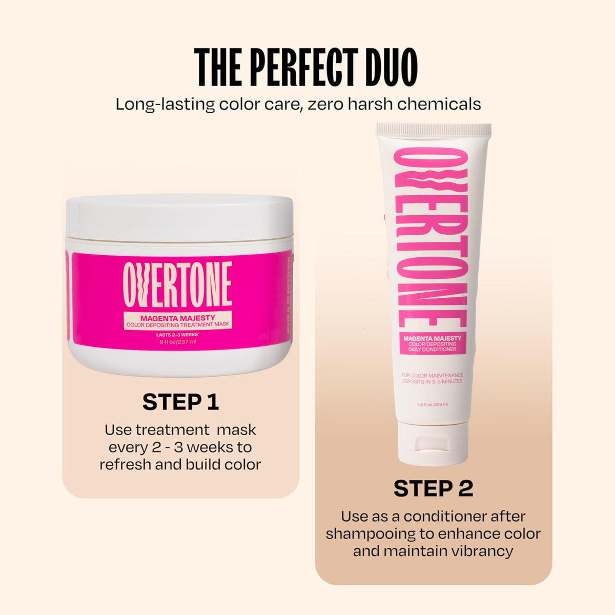 Close-up of oVertone Magenta Majesty Hair Mask texture