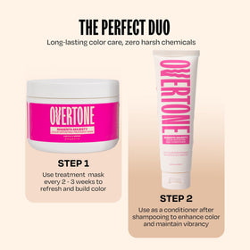 Close-up of oVertone Magenta Majesty Hair Mask texture