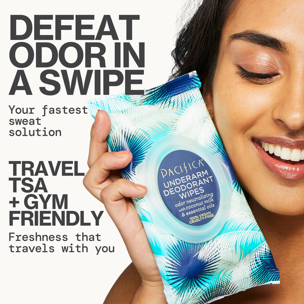 Close-up of Pacifica Coconut Milk Deodorant Wipes showing texture