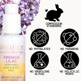Close-up of Pacifica French Lilac Hair & Body Mist sprayer