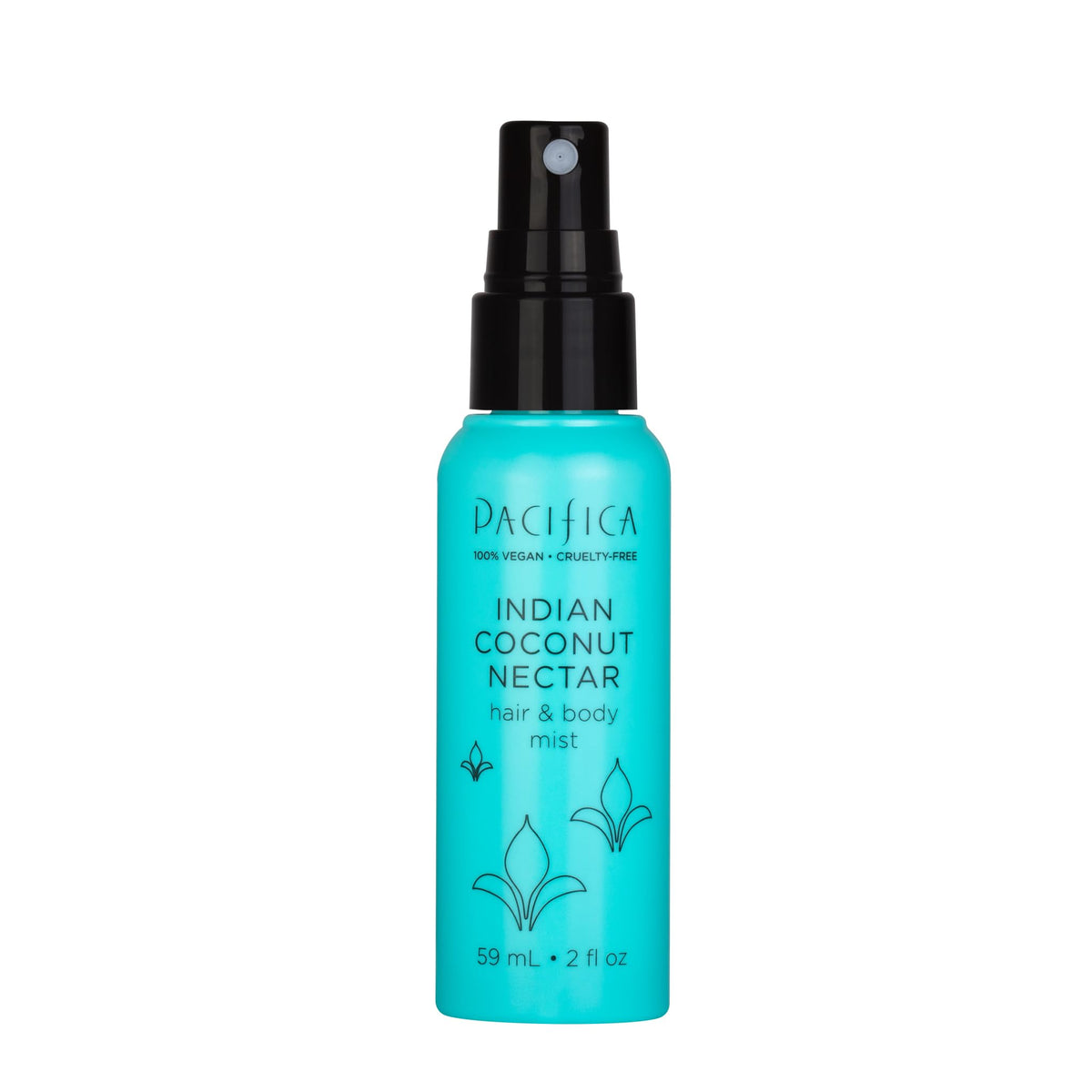 Close-up of Pacifica Hair & Body Mist spray nozzle