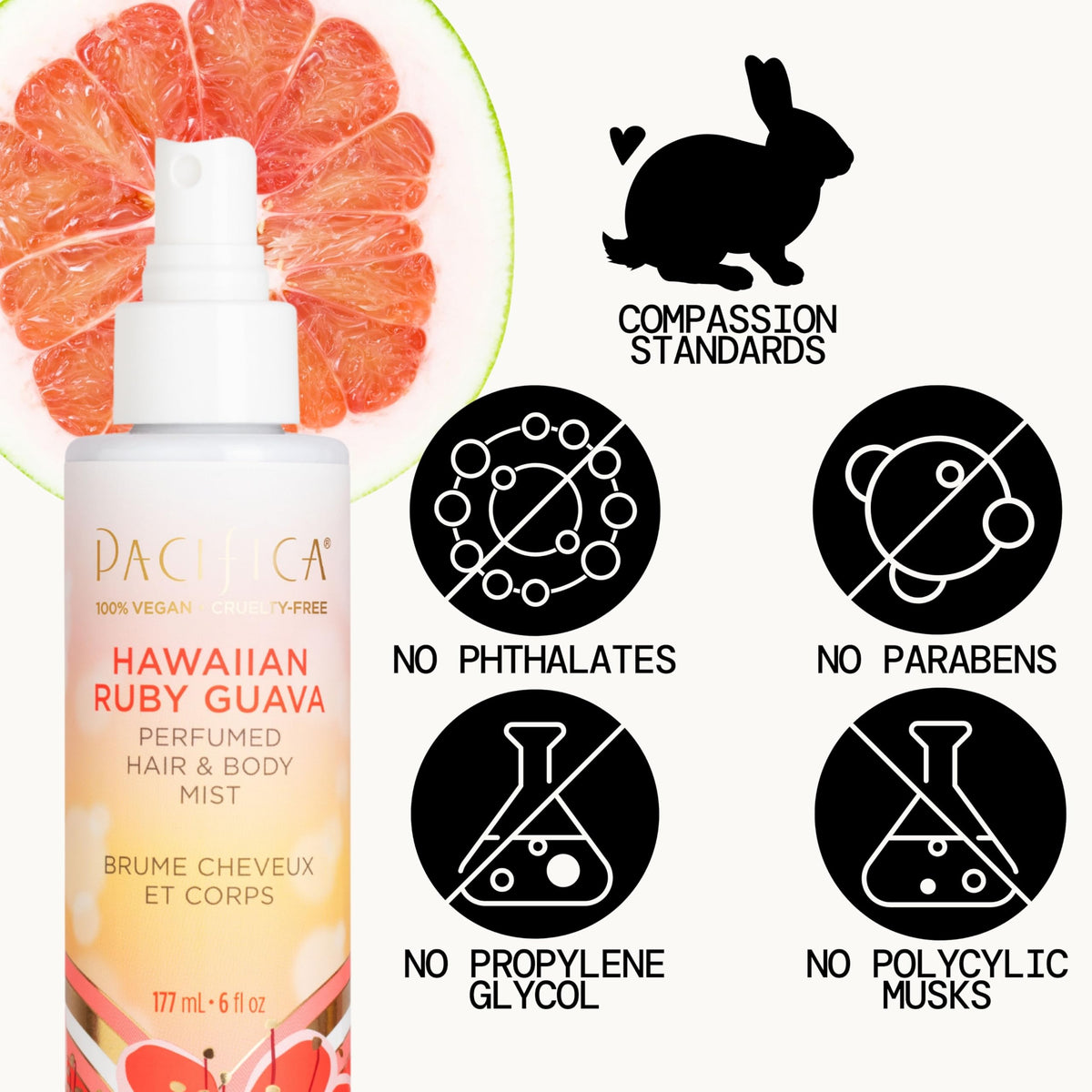 Close-up of Pacifica Hawaiian Ruby Guava Body Mist sprayer