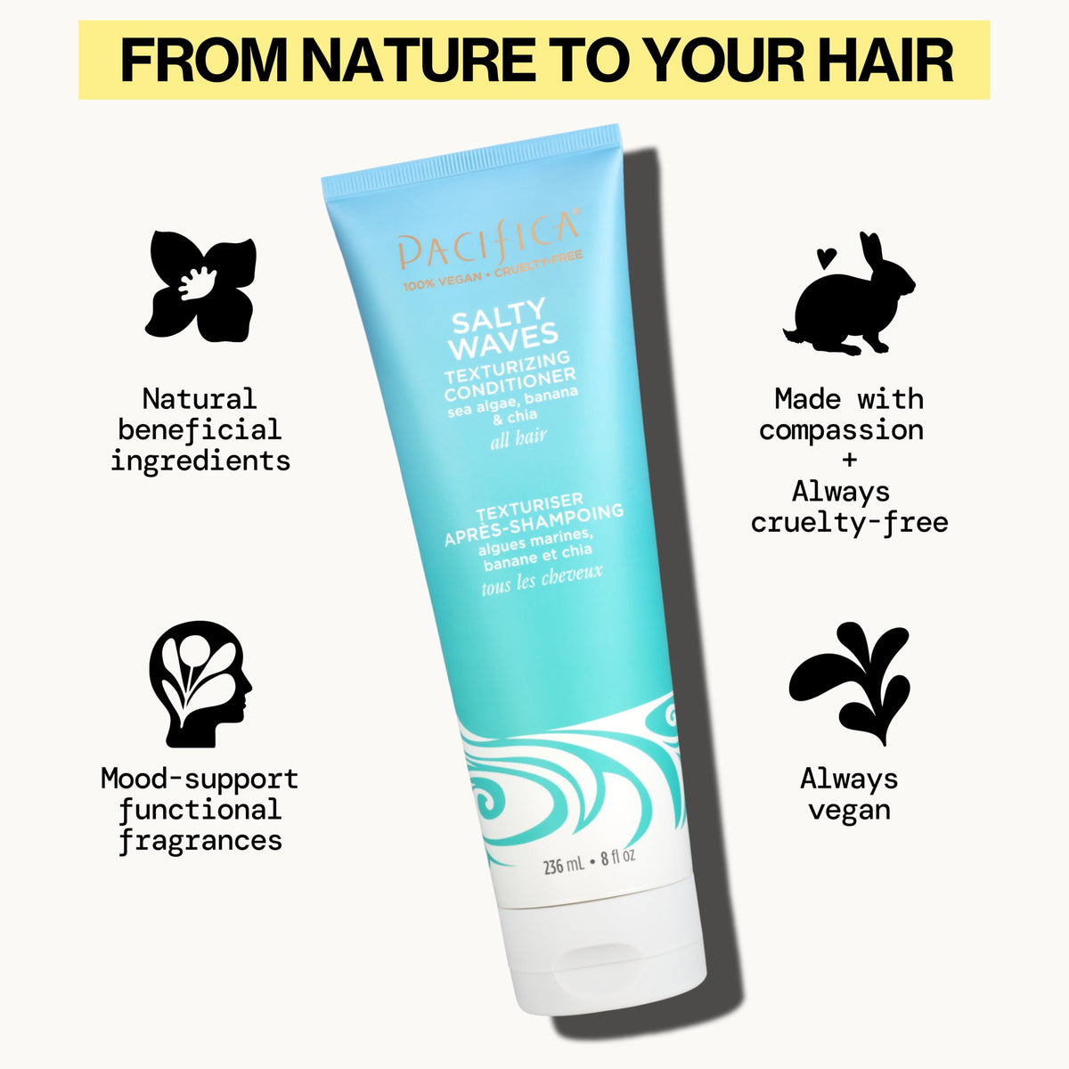 Close-up of Pacifica Salty Waves Shampoo texture