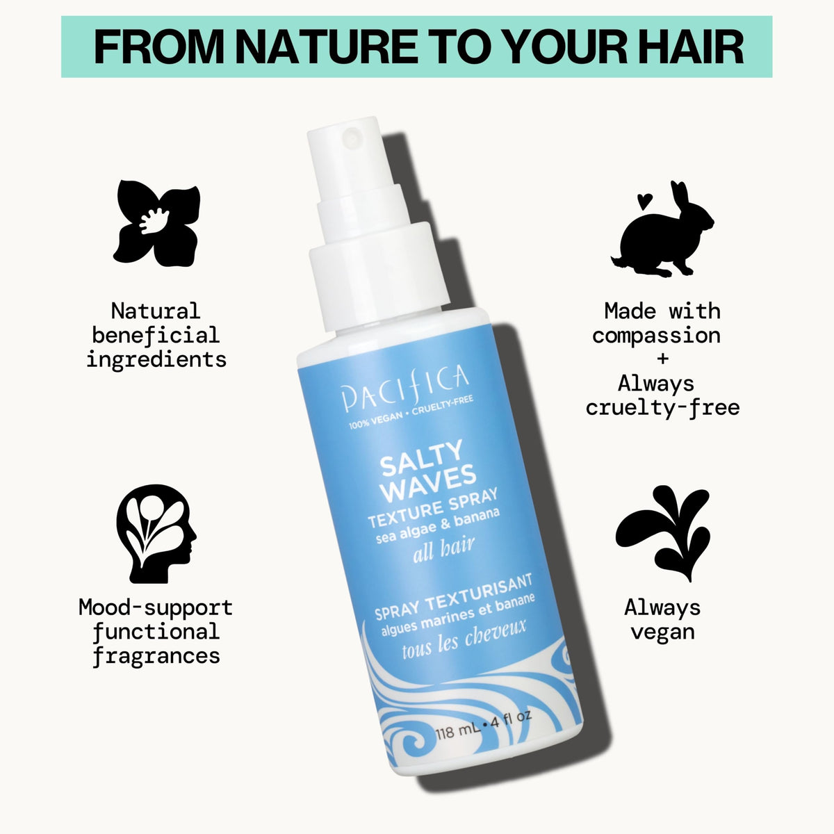Close-up of Pacifica Salty Waves Texture Sea Salt Spray nozzle