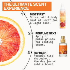 Close-up of Pacifica Tuscan Blood Orange Perfume Spray label