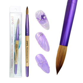 Close-up of PANA Acrylic Nail Brush bristles and ferrule