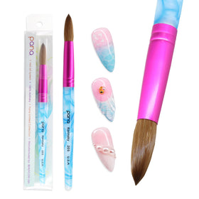 Close-up of PANA acrylic nail brush tip and ferrule