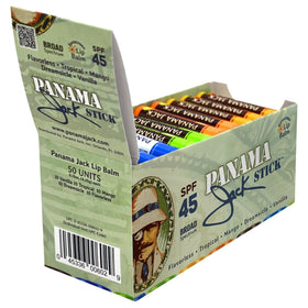 Close-up of Panama Jack Mango Lip Balm tube
