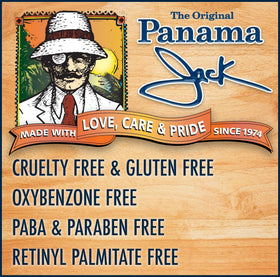 Close-up of Panama Jack Vanilla Lip Balm tube