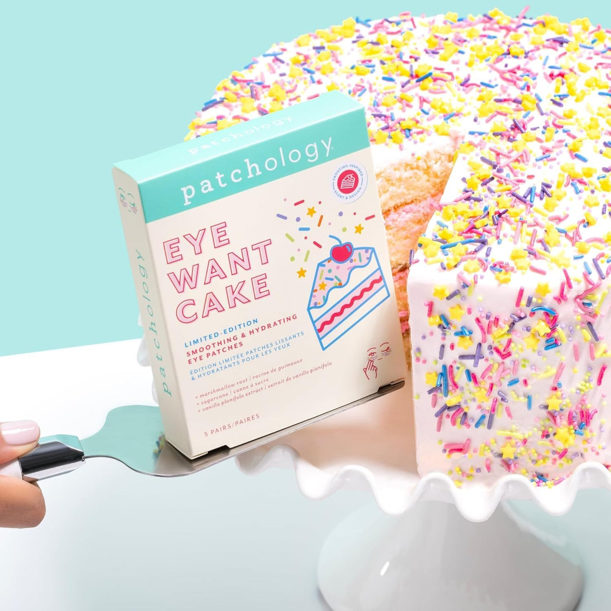 Close-up of Patchology Eye Want Cake Under Eye Patches showing texture