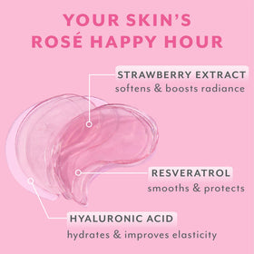 Close-up of Patchology Rosé Under Eye Patches with gel texture