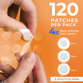 Close-up of PatchRx Acne Patches showing different sizes