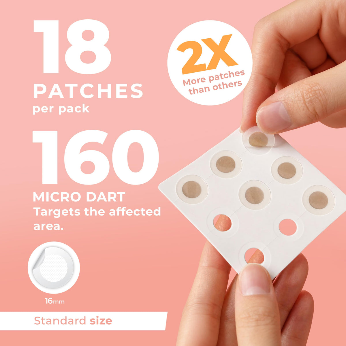 Close-up of PatchRx Micro Needle Pimple Patch showing micropoint design