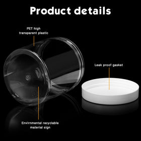 Close-up of Patelai 16 oz plastic jar with foam liner