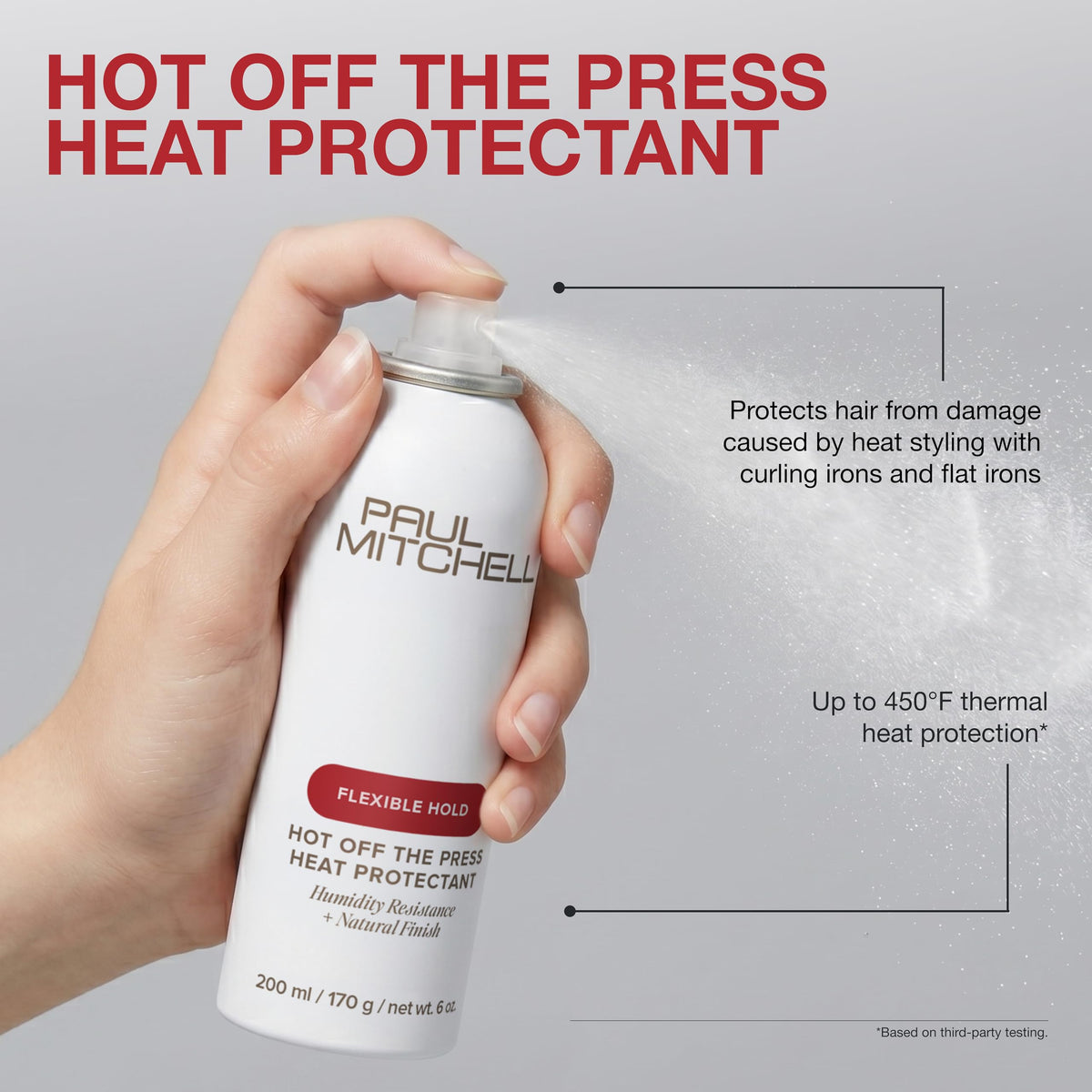 Close-up of Paul Mitchell Hot Off The Press Heat Protectant nozzle