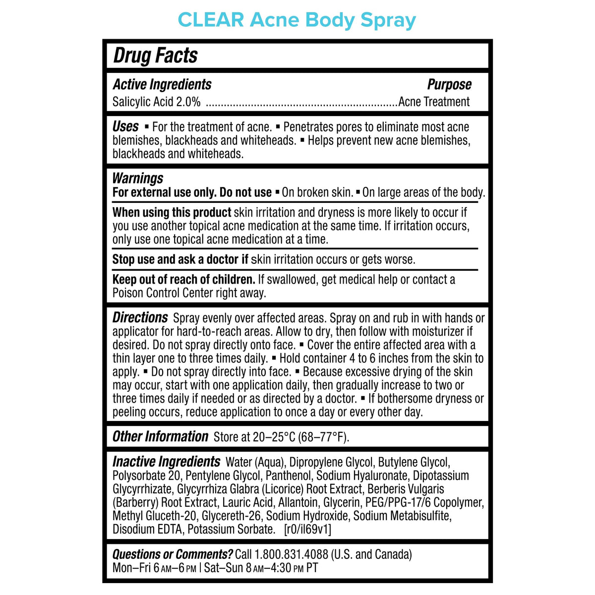 Close-up of Paula's Choice CLEAR Salicylic Acid Exfoliating Body Acne Spray nozzle