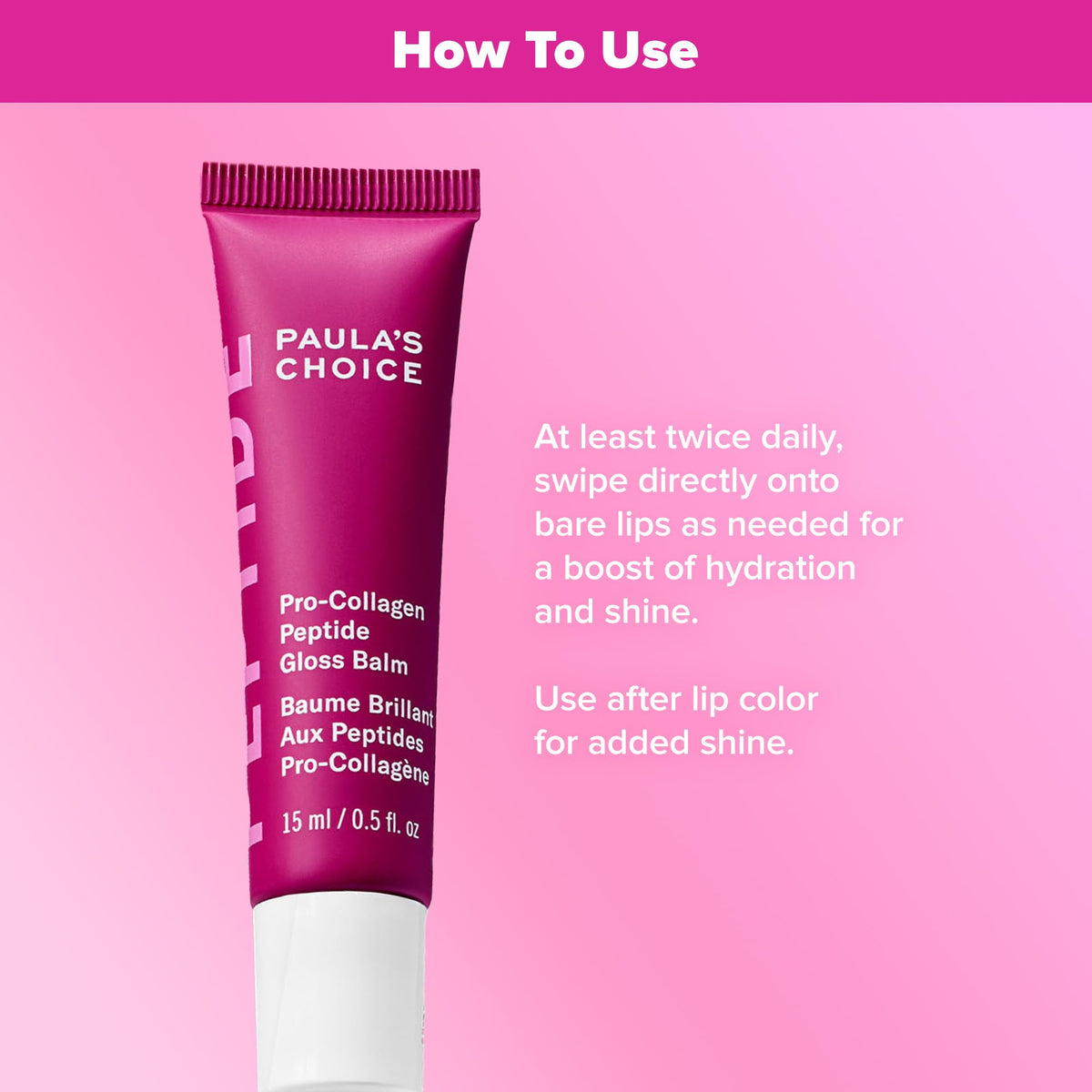 Close-up of Paula's Choice Pro-Collagen Peptide Gloss Lip Balm applicator