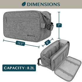 Close-up of PAVILIA toiletry bag zipper and handle