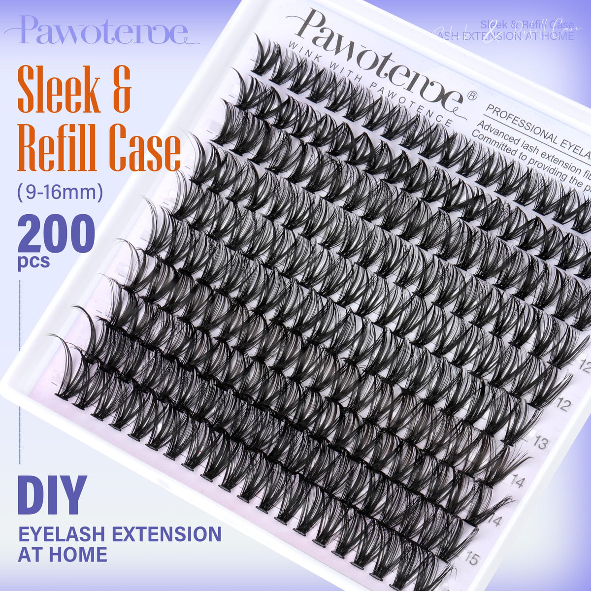 Close-up of Pawotence Lash Clusters showcasing individual lashes