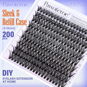 Close-up of Pawotence Lash Clusters showcasing individual lashes