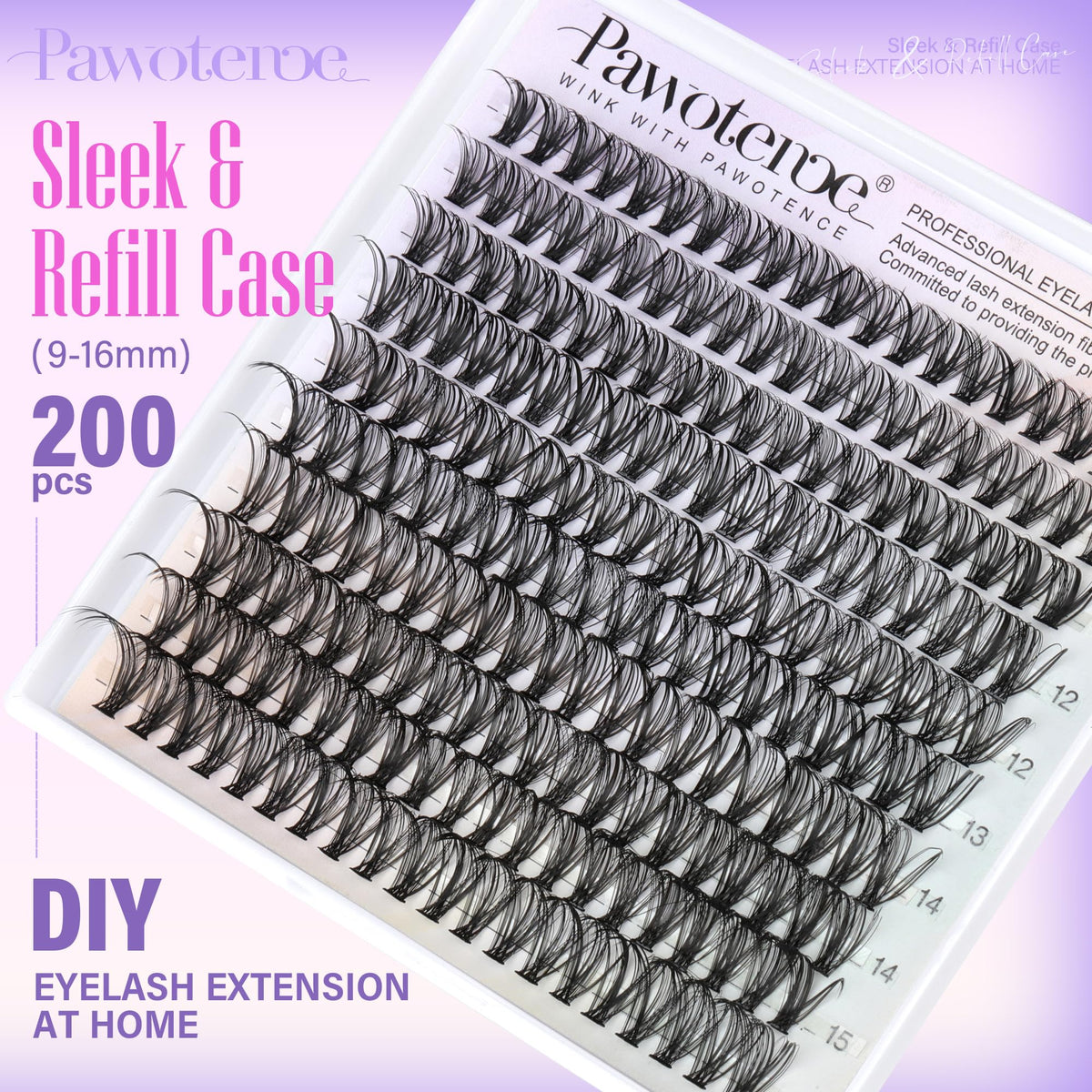 Close-up of Pawotence Lash Clusters showing individual lashes