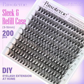 Close-up of Pawotence Lash Clusters showing individual lashes