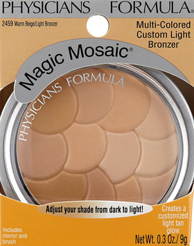 Close-up of Physicians Formula Magic Mosaic Bronzer showing light bronze shades