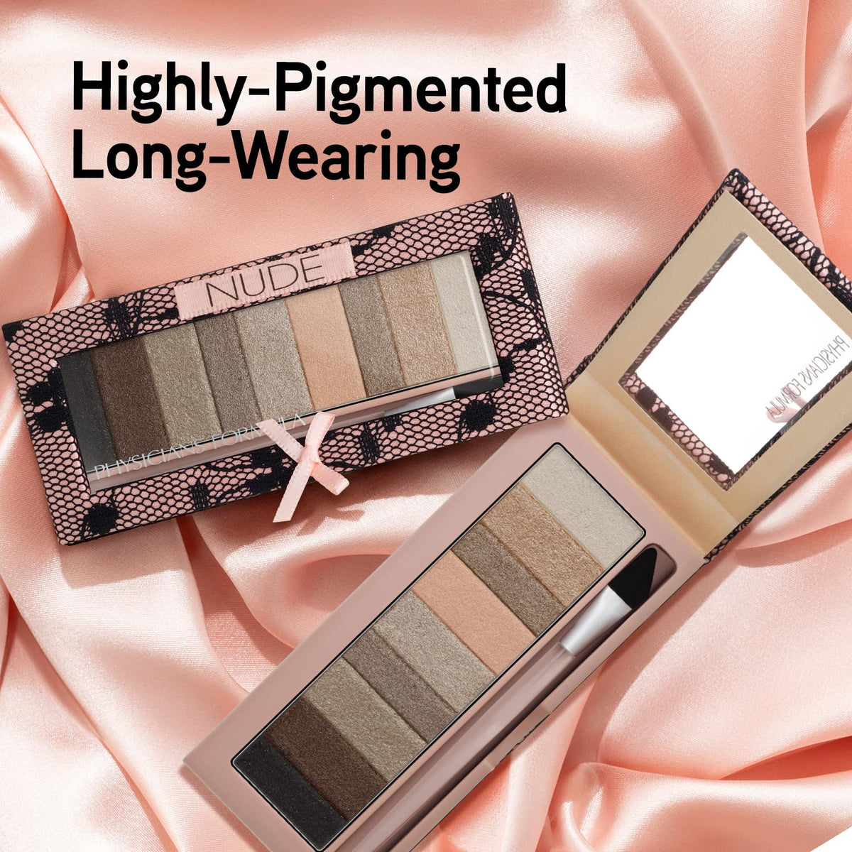 Close-up of Physicians Formula Shimmer Strips Eyeshadow Palette showing texture