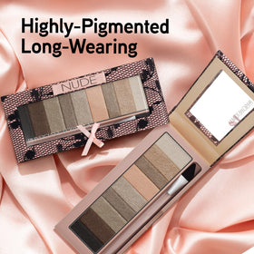 Close-up of Physicians Formula Shimmer Strips Eyeshadow Palette showing texture