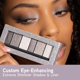 Close-up of Physicians Formula Shimmer Strips palette showing 6 shimmer shades