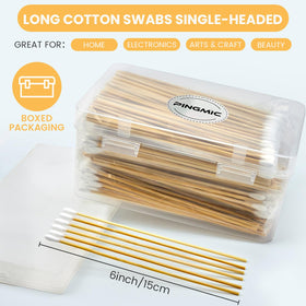 Close-up of PINGMIC cotton swab with wooden stick