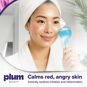 Close-up of Plum Beauty Cooling Globes showcasing the glass texture