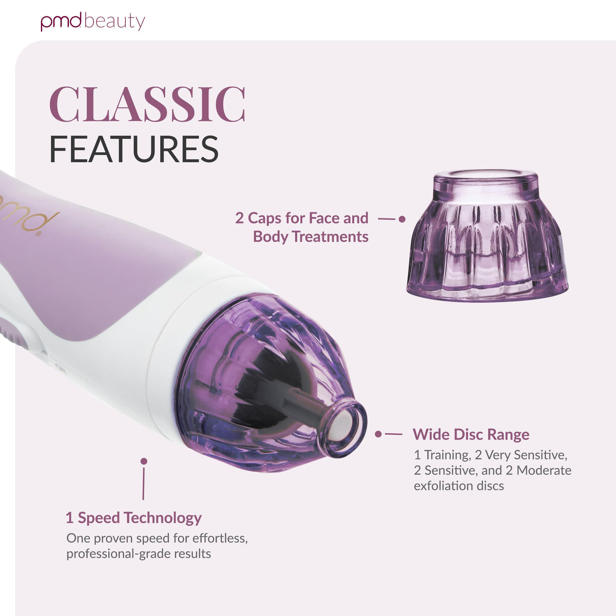 Close-up of PMD Beauty Personal Microderm Classic adjustable suction feature
