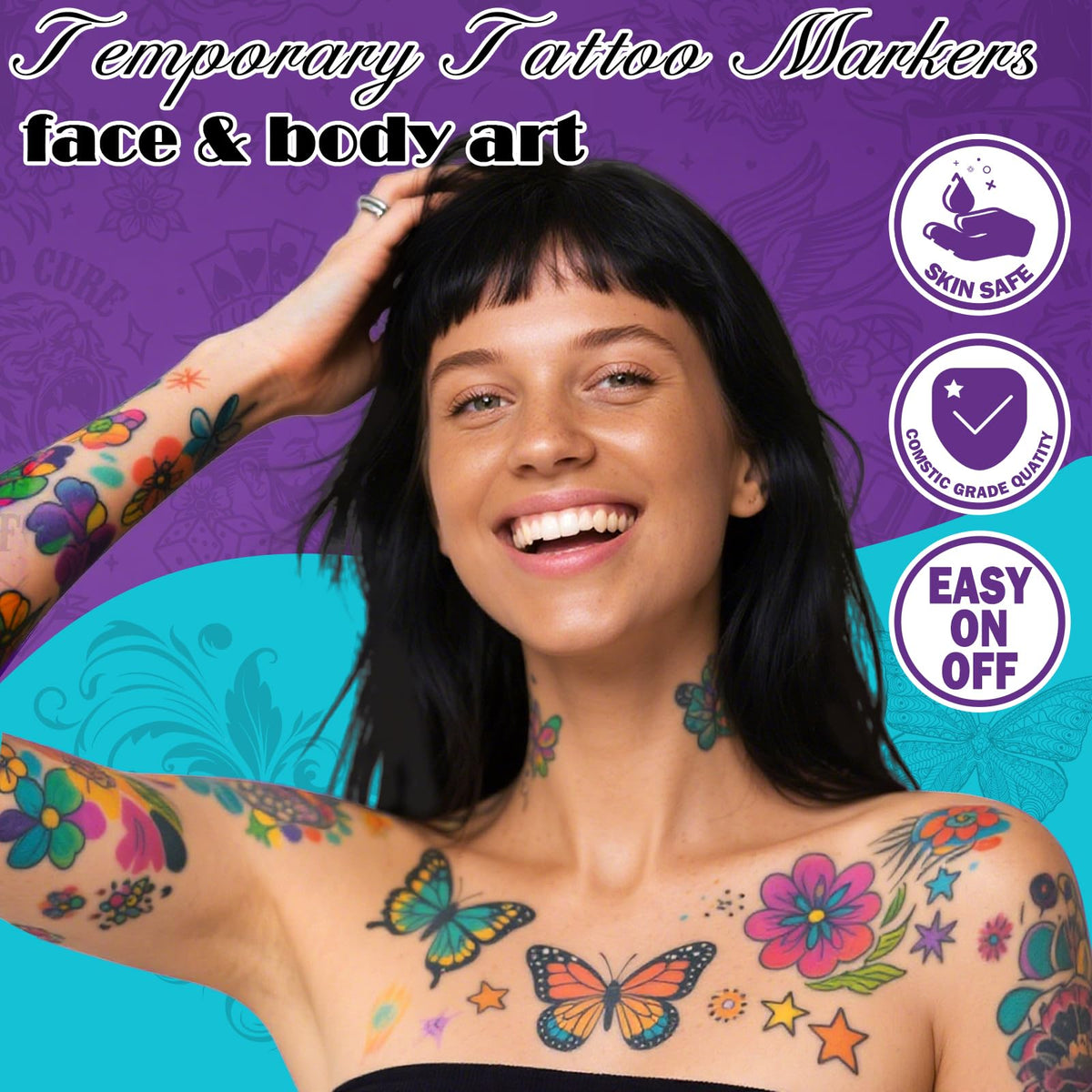 Close-up of Ponhey tattoo markers showing dual-tip design