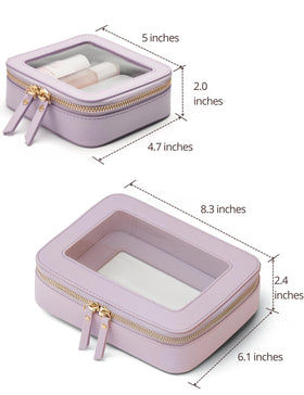 Close-up of Popvibe Clear Makeup Bag zipper with gold hardware