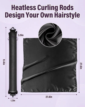 close-up of posicurly Heatless Hair Curlers with satin scarf